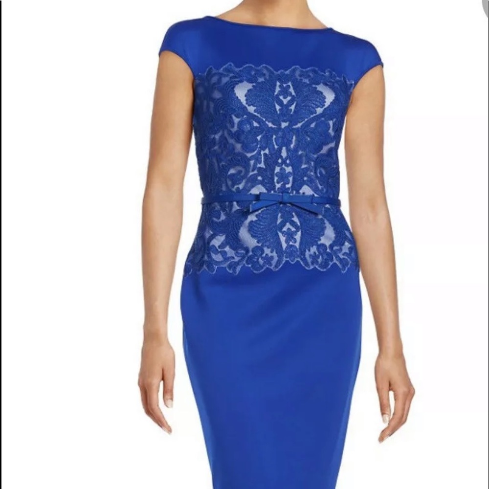 Tadashi Shoji Neoprene Cap Sleeve Sheath  6